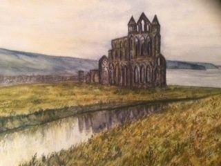 Dorothy, Whitby Abbey, watercolour.